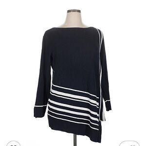 Chico's Navy Ribbed Knit Sweater